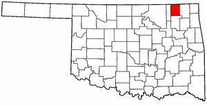 OKLAHOMA Map showing Nowata County