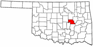 OKLAHOMA Map showing Okfuskee County