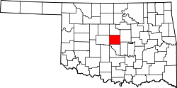 OKLAHOMA Map showing Oklahoma County