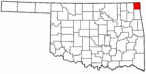 OKLAHOMA Map showing Ottawa County