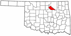 OKLAHOMA Map showing Pawnee County