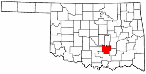 OKLAHOMA Map showing Pontotoc County