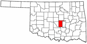 OKLAHOMA Map showing Pottawatomie County