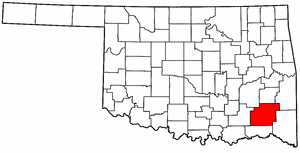 OKLAHOMA Map showing Pushmataha County