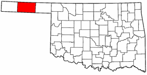 OKLAHOMA Map showing Texas County