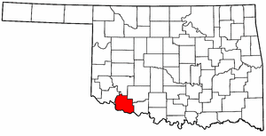 OKLAHOMA Map showing Tillman County