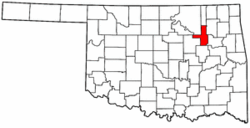 OKLAHOMA Map showing Tulsa County