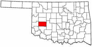 OKLAHOMA Map showing Washita County