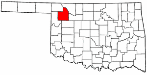 OKLAHOMA Map showing Woodward County