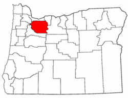 Oregon Map showing Clackamas County