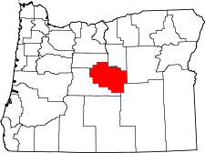 Oregon Map showing Crook County