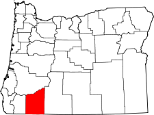 Oregon Map showing Jackson County