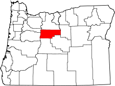 Oregon Map showing Jefferson County