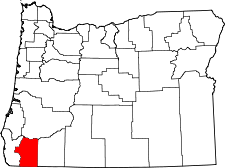 Oregon Map showing Josephine County