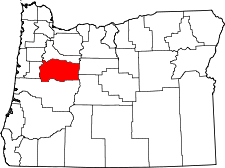 Oregon Map showing Linn County