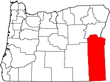 Oregon Map showing Malheur County
