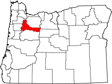 Oregon Map showing Marion County