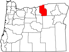 Oregon Map showing Morrow County