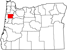 Oregon Map showing Polk County