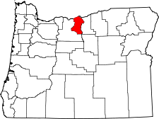Oregon Map showing Sherman County