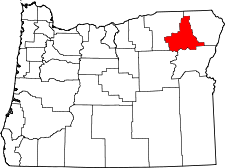Oregon Map showing Union County