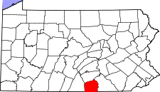 Pennsylvania Map showing Adams County