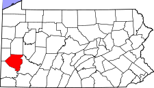 Pennsylvania Map showing Allegheny County