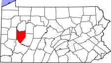 Pennsylvania Map showing Armstrong County