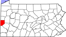 Pennsylvania Map showing Beaver County