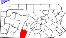 Pennsylvania Map showing Bedford County