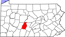 Pennsylvania Map showing Blair County