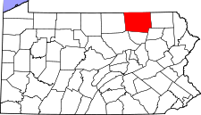 Pennsylvania Map showing Bradford County