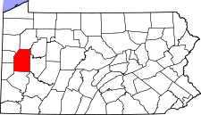 Pennsylvania Map showing Butler County