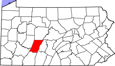 Pennsylvania Map showing Cambria County
