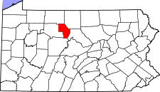 Pennsylvania Map showing Cameron County