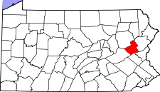 Pennsylvania Map showing Carbon County