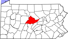 Pennsylvania Map showing Centre County