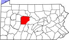 Pennsylvania Map showing Clearfield County