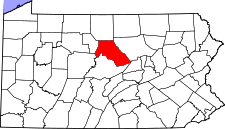 Pennsylvania Map showing Clinton County
