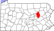 Pennsylvania Map showing Columbia County