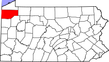 Pennsylvania Map showing Crawford County