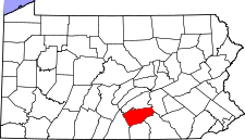 Pennsylvania Map showing Cumberland County