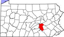 Pennsylvania Map showing Dauphin County