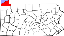 Pennsylvania Map showing Erie County
