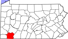 Pennsylvania Map showing Fayette County