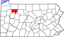Pennsylvania Map showing Forest County