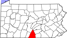 Pennsylvania Map showing Franklin County