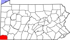 Pennsylvania Map showing Greene County