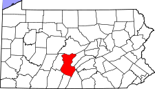 Pennsylvania Map showing Huntingdon County