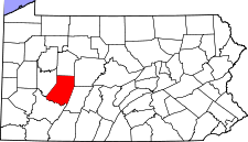 Pennsylvania Map showing Indiana County